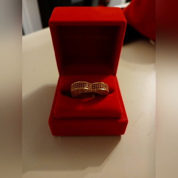 Kurt Geiger Gold and red Ring heart size 8 - Picture 2 of 6